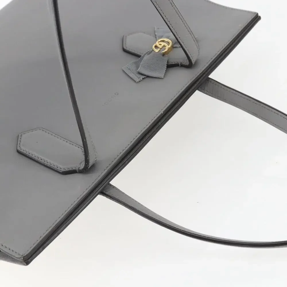Gucci Leather Tote Bag Gray
